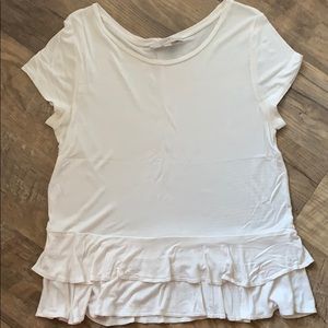 Cream short peplum tee